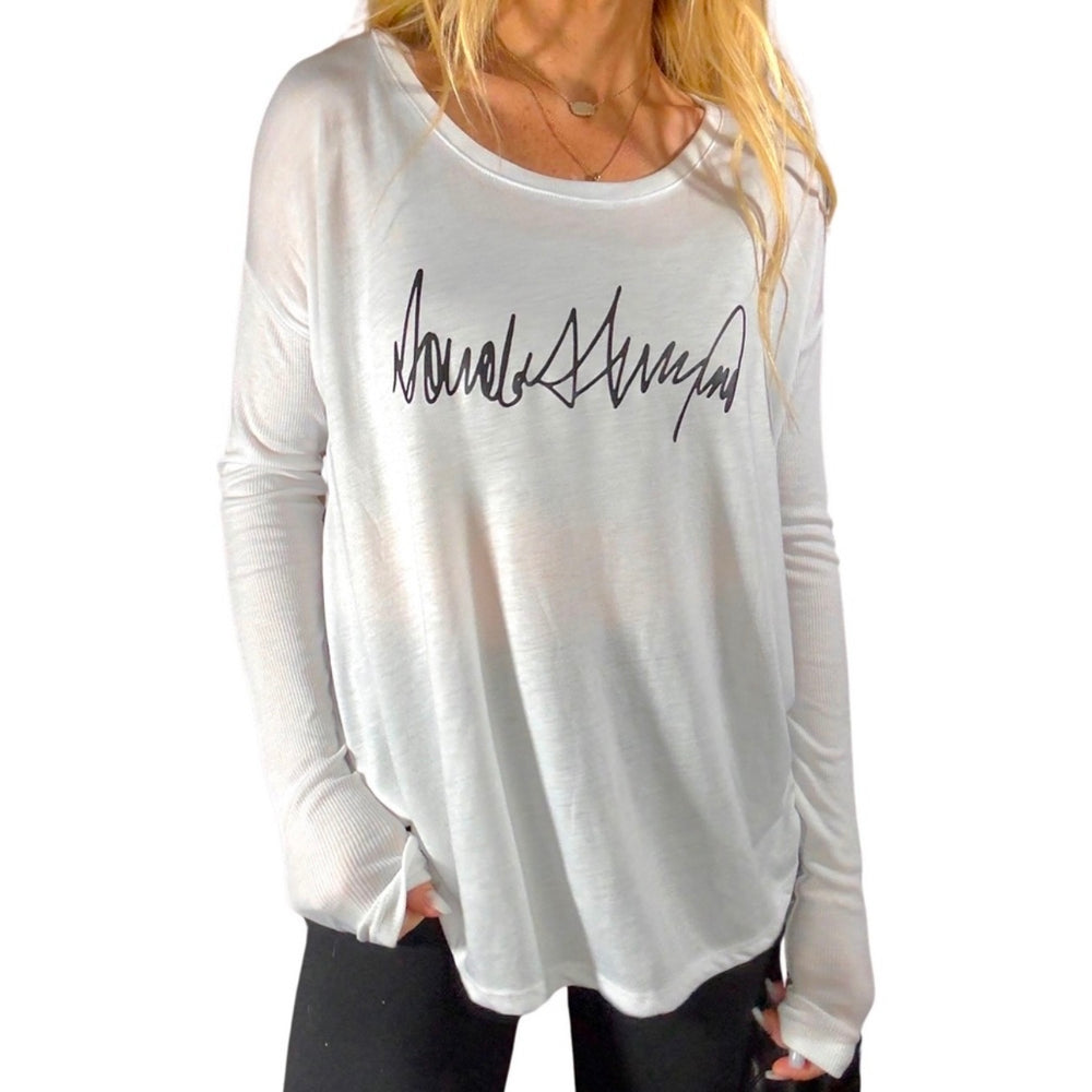 Donald Trump’s Signature Autograph Graphic Long Sleeve Tee