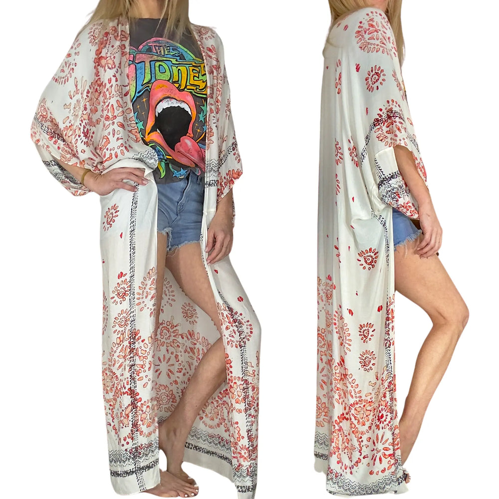 Boho Print Kimono Duster BbCo.