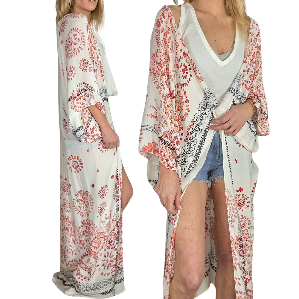Boho Print Kimono Duster BbCo.