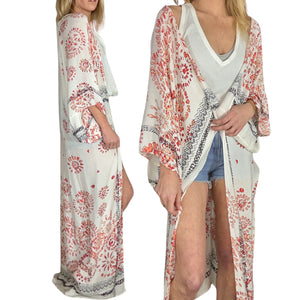 Boho Print Kimono Duster BbCo.