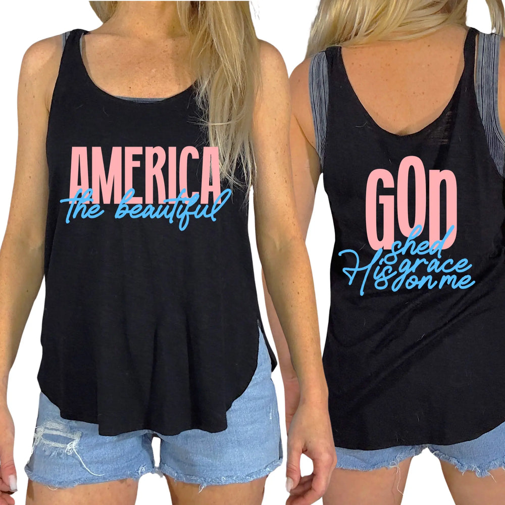 AMERICA The Beautiful Black Tank Top