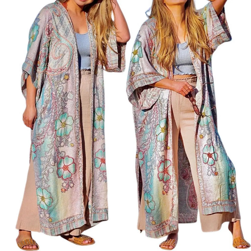 Paisley Blossom Stitch Kimono LETO Accessories