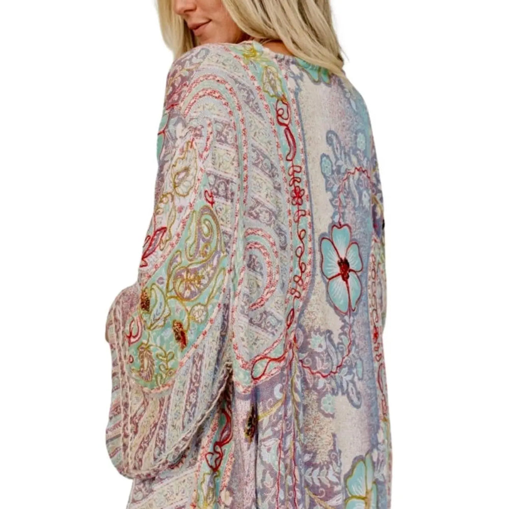 Paisley Blossom Stitch Kimono LETO Accessories