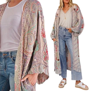 Paisley Blossom Stitch Kimono LETO Accessories