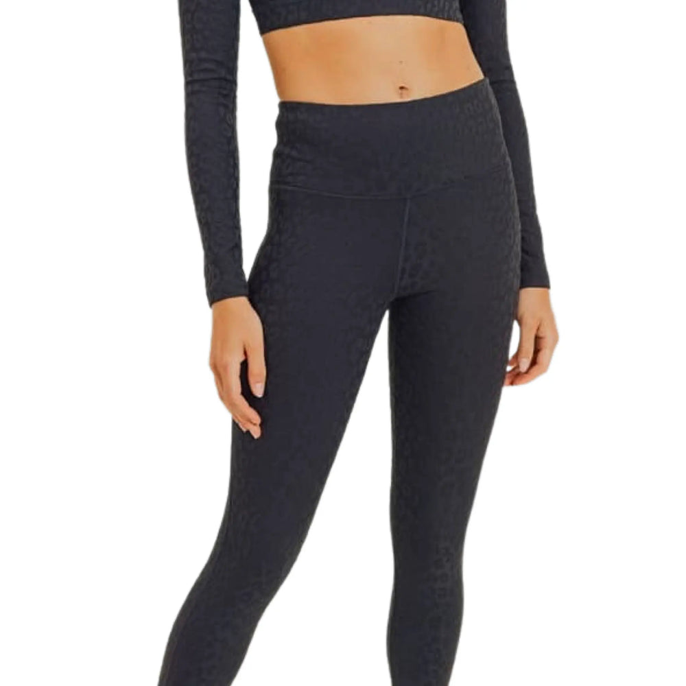 Mono B Textured Leopard Print Tactel High-Waist Leggings Mono B