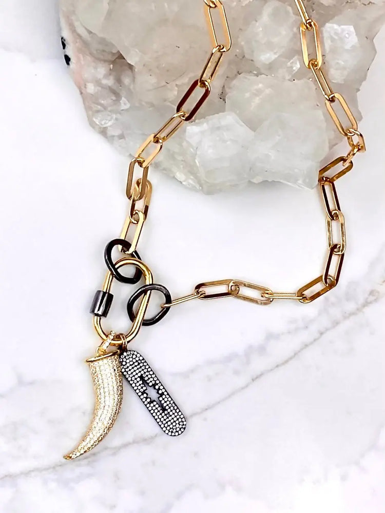 18" Gold Paperclip Chain Charm Necklace The Bold Blondes
