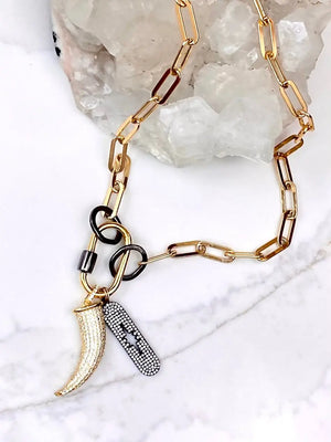 18" Gold Paperclip Chain Charm Necklace The Bold Blondes