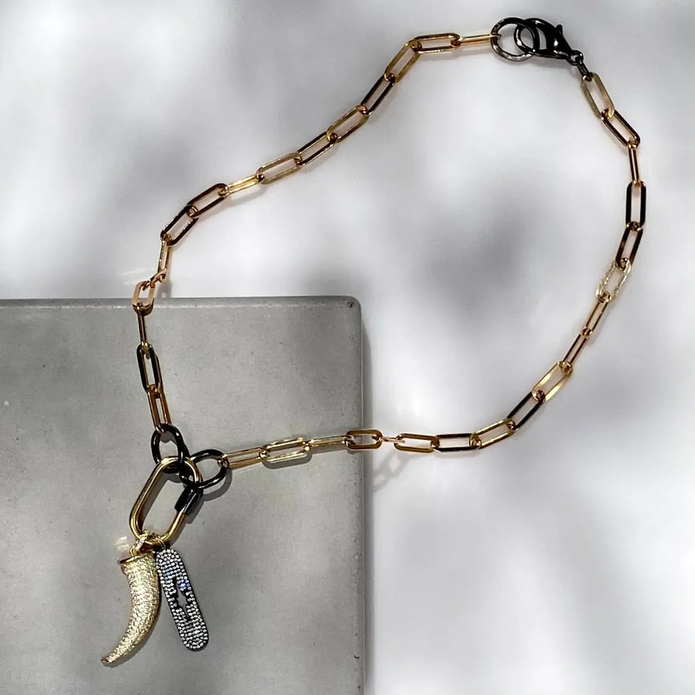 18" Gold Paperclip Chain Charm Necklace The Bold Blondes
