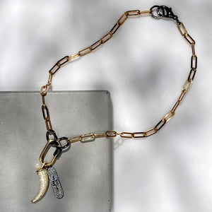 18" Gold Paperclip Chain Charm Necklace The Bold Blondes