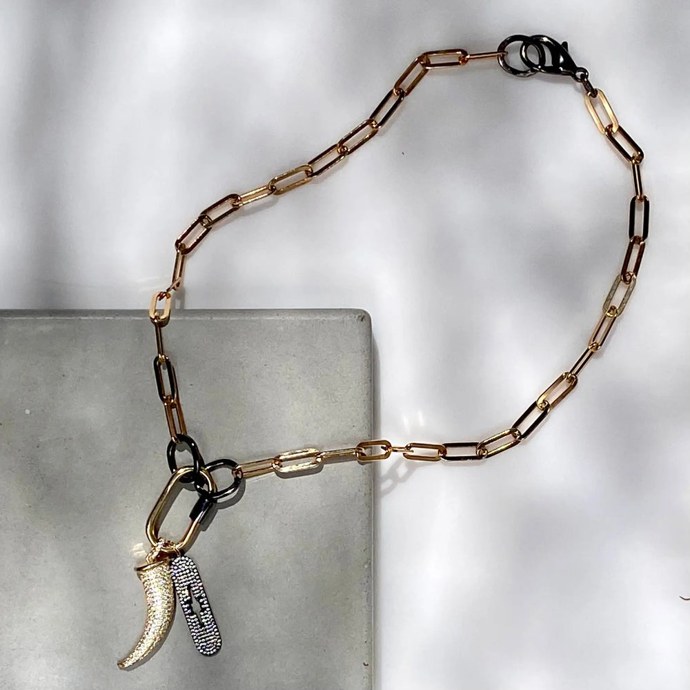 18" Gold Paperclip Chain Charm Necklace The Bold Blondes