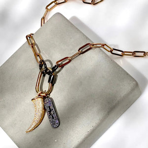 18" Gold Paperclip Chain Charm Necklace The Bold Blondes