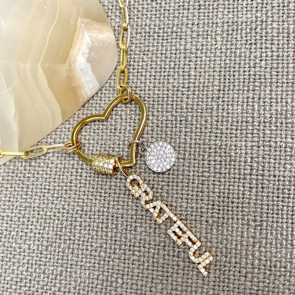 18" Grateful Heart Clasp Chain Necklace The Bold Blondes