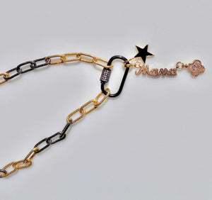 18" Multi-Toned Chain MAMA Charm Necklace The Bold Blondes
