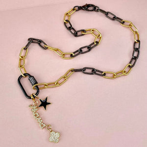 18" Multi-Toned Chain MAMA Charm Necklace The Bold Blondes