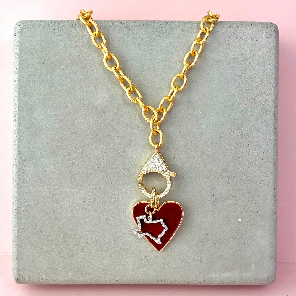 18" Gold Chain Texas Love Charm Necklace The Bold Blondes