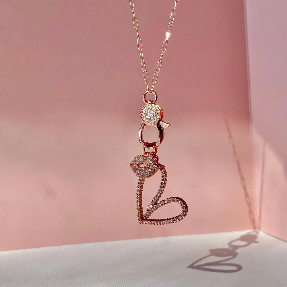 18" Dainty Rose Gold Charm Necklace