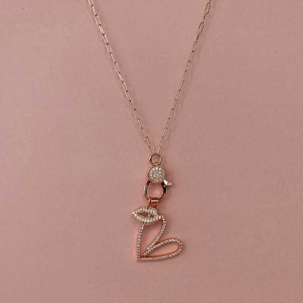 18" Dainty Rose Gold Charm Necklace 