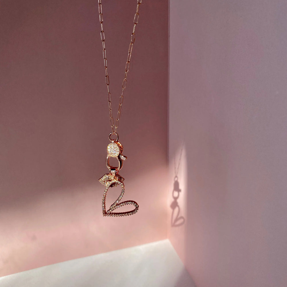 18" Dainty Rose Gold Charm Necklace 