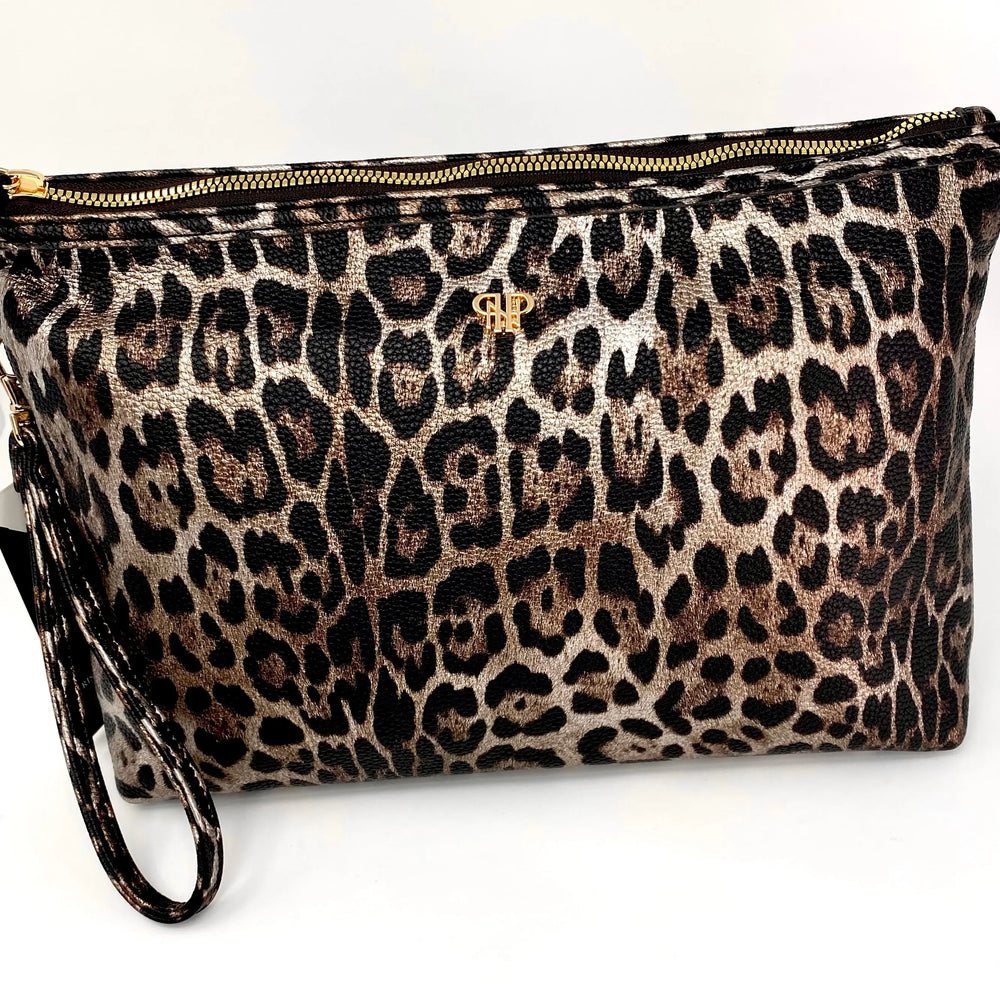 Getaway LITT Makeup Case in Bronze Leopard PurseN