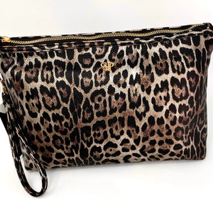 Getaway LITT Makeup Case in Bronze Leopard PurseN