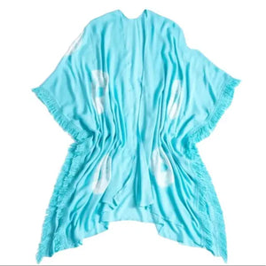 Vida Tie-Dye Kimono- Turquoise SHIRALEAH