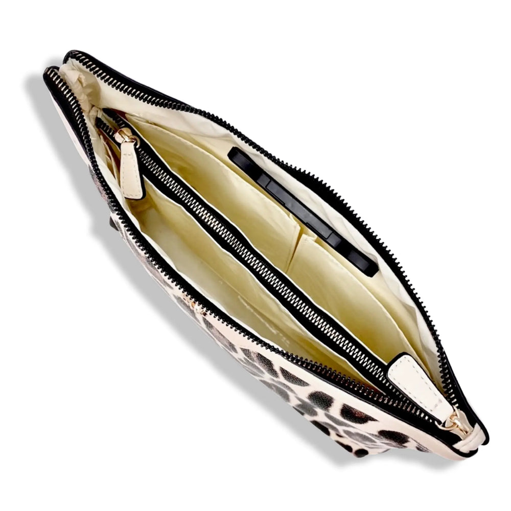 Getaway LITT Makeup Case in Cream Leopard PurseN