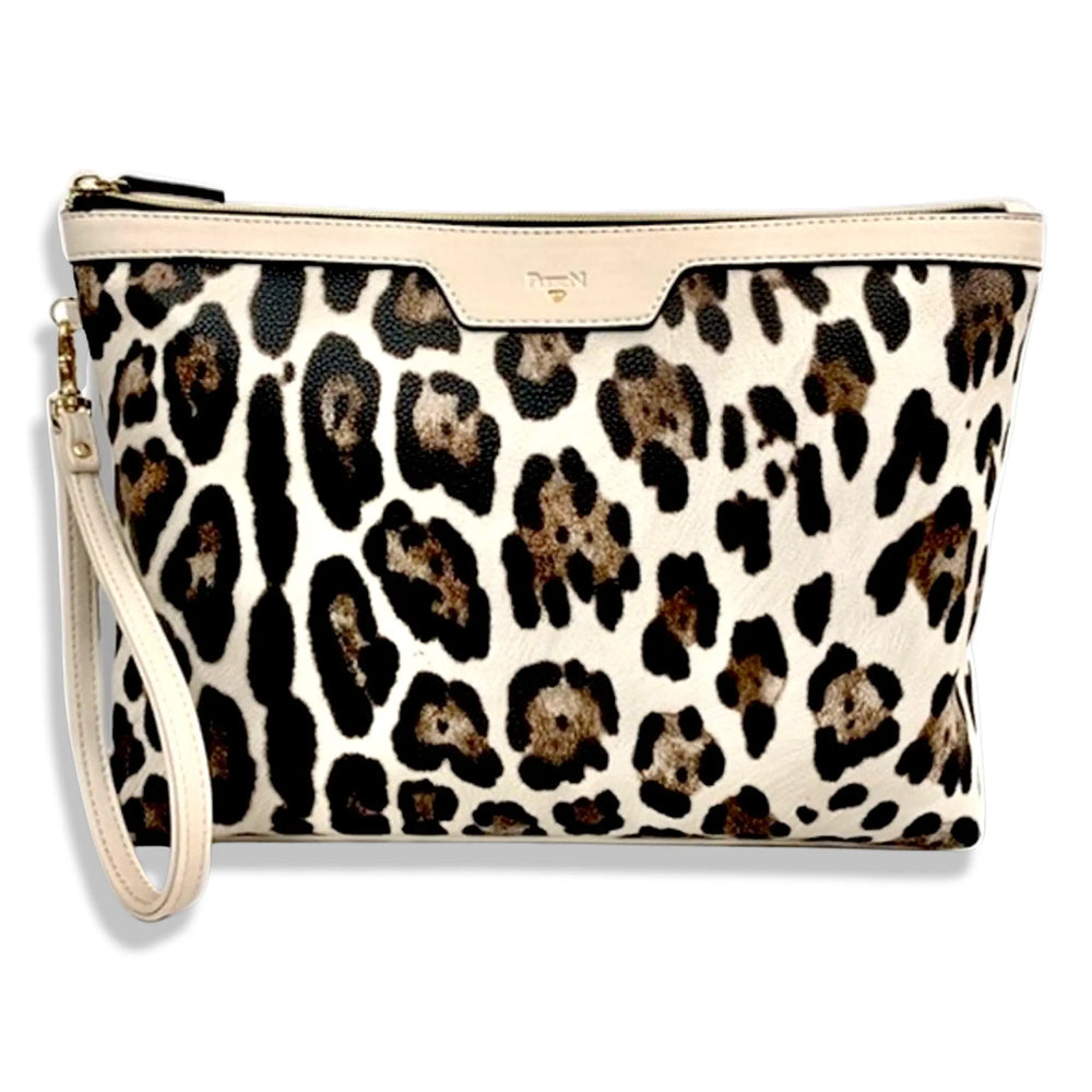 Getaway LITT Makeup Case in Cream Leopard PurseN